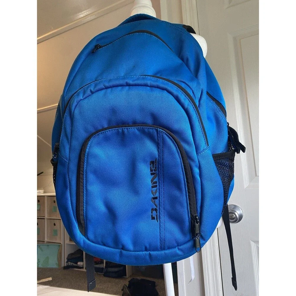 Dakine Blue Laptop Backpack School Travel Daypack Multi Pocket Blue Black 33L